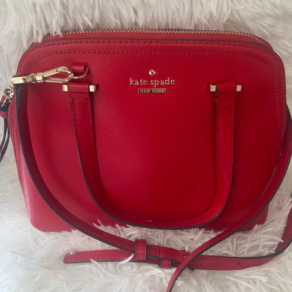 kate spade New York Red Leather Dome Satchel